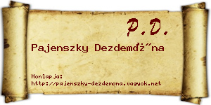 Pajenszky Dezdemóna névjegykártya